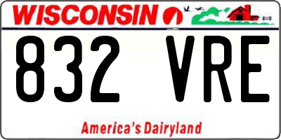 WI license plate 832VRE