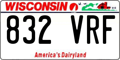 WI license plate 832VRF