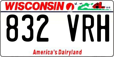 WI license plate 832VRH