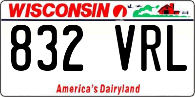 WI license plate 832VRL