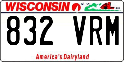 WI license plate 832VRM