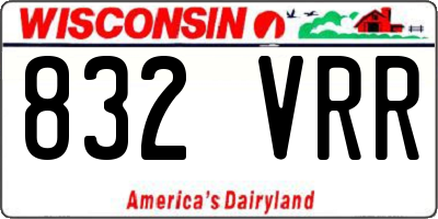 WI license plate 832VRR