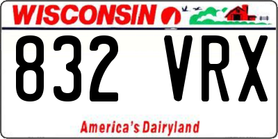 WI license plate 832VRX