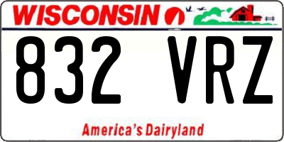 WI license plate 832VRZ