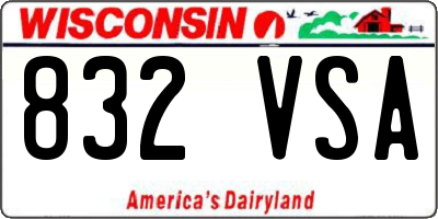 WI license plate 832VSA