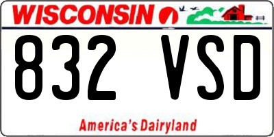 WI license plate 832VSD