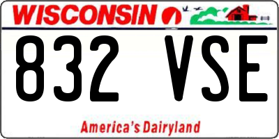 WI license plate 832VSE