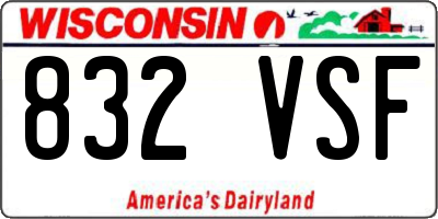 WI license plate 832VSF
