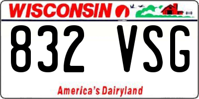 WI license plate 832VSG