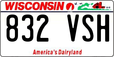 WI license plate 832VSH