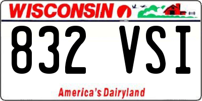 WI license plate 832VSI