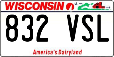 WI license plate 832VSL