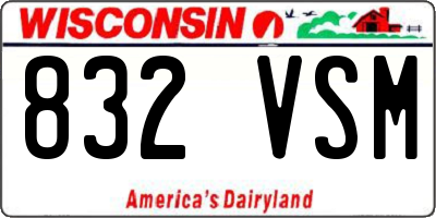 WI license plate 832VSM