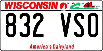 WI license plate 832VSO