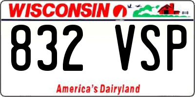 WI license plate 832VSP