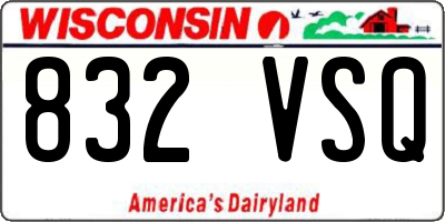 WI license plate 832VSQ