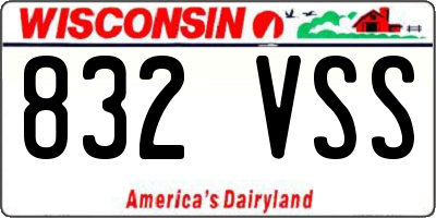 WI license plate 832VSS