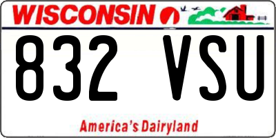 WI license plate 832VSU