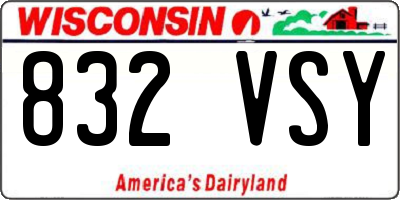 WI license plate 832VSY