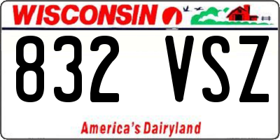 WI license plate 832VSZ