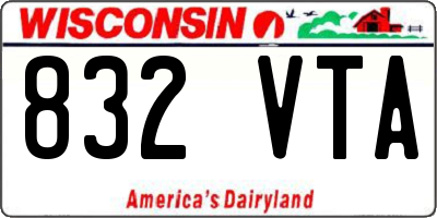WI license plate 832VTA