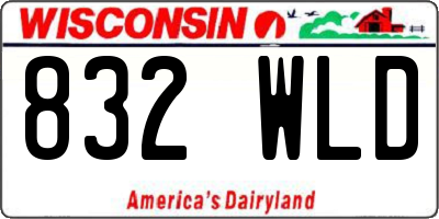 WI license plate 832WLD