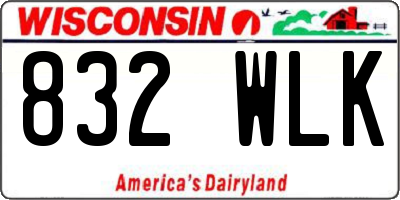 WI license plate 832WLK