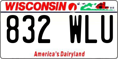 WI license plate 832WLU