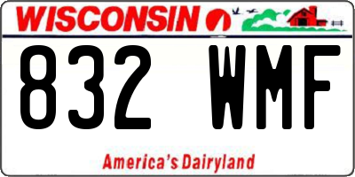 WI license plate 832WMF