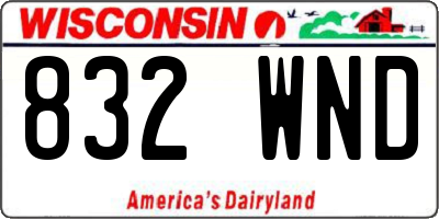 WI license plate 832WND