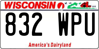 WI license plate 832WPU