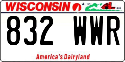 WI license plate 832WWR