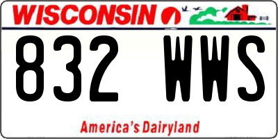 WI license plate 832WWS
