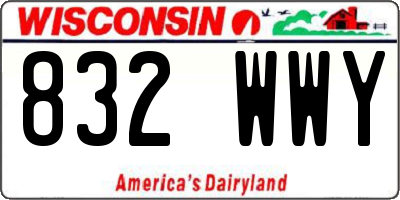 WI license plate 832WWY