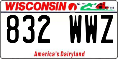 WI license plate 832WWZ