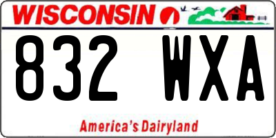 WI license plate 832WXA