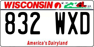 WI license plate 832WXD