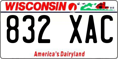 WI license plate 832XAC