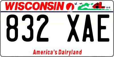 WI license plate 832XAE