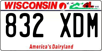 WI license plate 832XDM