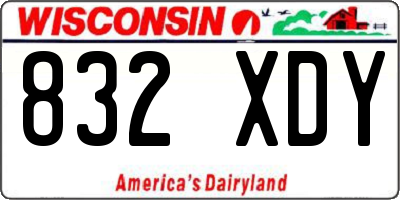 WI license plate 832XDY