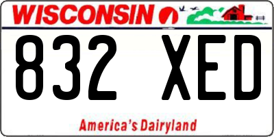WI license plate 832XED
