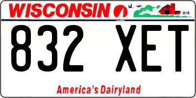 WI license plate 832XET