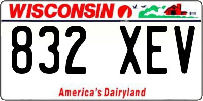 WI license plate 832XEV