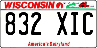 WI license plate 832XIC