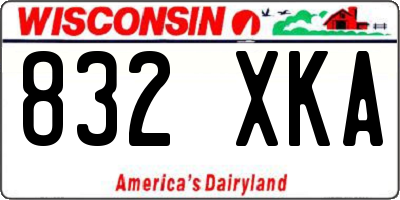 WI license plate 832XKA