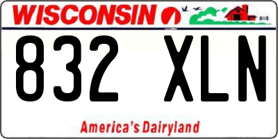 WI license plate 832XLN
