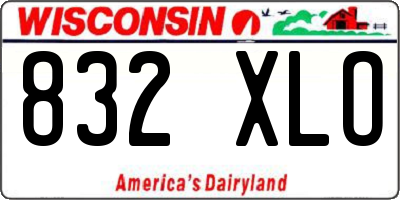 WI license plate 832XLO