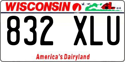 WI license plate 832XLU