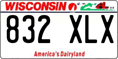 WI license plate 832XLX